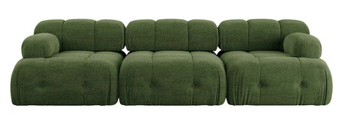 Palmer - 3-Seater Green Boucle Modular Sofa, Bouble Sectional