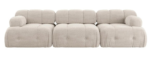 Palmer - 3-Seater Mink Boucle Modular Sofa, Bouble Sectional