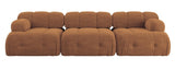 Palmer - 3-Seater Orange Boucle Modular Sofa, Bouble Sectional