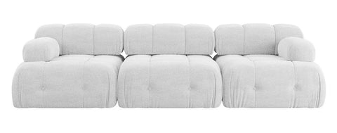 Palmer - 3-Seater Silver Grey Boucle Modular Sofa, Bouble Sectional
