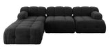 Palmer - Black Boucle Modular Corner Sofa, Bouble Sectional