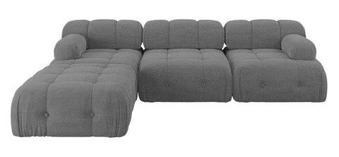 Palmer - Charcoal Boucle Modular Corner Sofa, Bouble Sectional