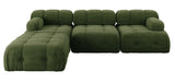 Palmer - Green Boucle Modular Corner Sofa, Bouble Sectional
