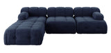 Palmer - Navy Blue Boucle Modular Corner Sofa, Bouble Sectional