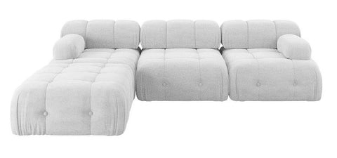 Palmer - Silver Grey Boucle Modular Corner Sofa, Bouble Sectional