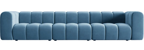 Pascal - 5-Seater Blue Modular Sofa, Bouble Sectional