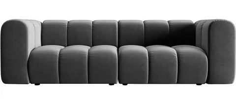 Pascal - 3-Seater Charcoal Modular Sofa, Bouble Sectional