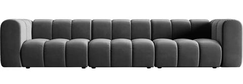 Pascal - 5-Seater Charcoal Modular Sofa, Bouble Sectional