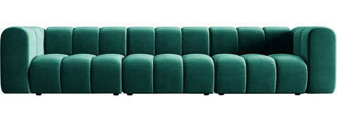 Pascal - 5-Seater Green Modular Sofa, Bouble Sectional