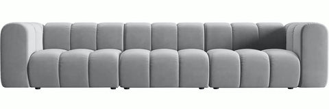 Pascal - 5-Seater Grey Modular Sofa, Bouble Sectional
