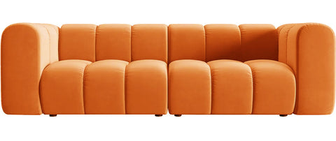 Pascal - 3-Seater Orange Modular Sofa, Bouble Sectional
