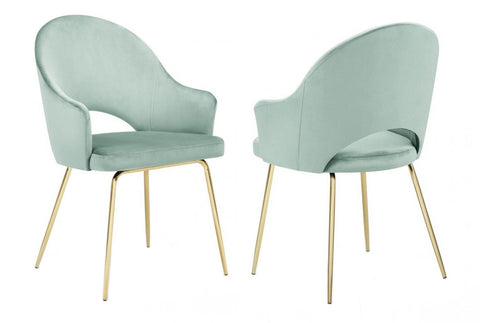 Rosario - Mint Velvet Dining Chair, Gold Leg Chair, Set of 2