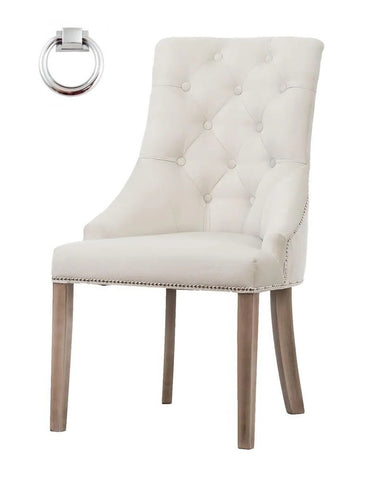 Savannah - Chesterfield Knocker Ring Velvet Dining Chair-Chair-Belle Fierté