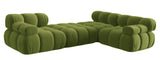 Tiffany - Green Velvet 5-Seater Modular Corner Sofa, Bubble Sectional