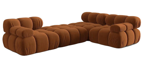 Tiffany - Velvet 5-Seater Modular Corner Sofa, Bouble Sectional