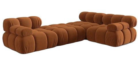 Tiffany - Velvet 5-Seater Modular Corner Sofa, Bubble Sectional