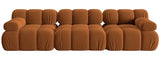 <transcy>Prima - Orangefarbenes modernes Samtsofa</transcy>