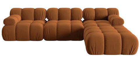 Tiffany - Velvet 5-Seater Modular Corner Sofa, Bubble Sectional