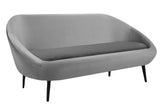 Violetta - Grey 3 Seater Retro Style Velvet Sofa