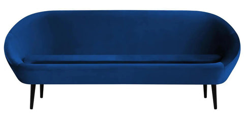 Violetta - Navy Blue 3 Seater Retro Style Velvet Sofa