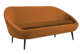 Violetta - Orange 3 Seater Retro Style Velvet Sofa