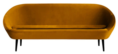 Violetta - Orange 3 Seater Retro Style Velvet Sofa