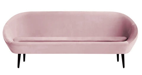 Violetta - Light Pink 3 Seater Retro Style Velvet Sofa