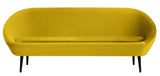Violetta - Yellow 3 Seater Retro Style Velvet Sofa