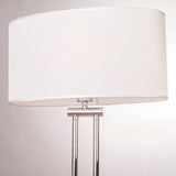 Edgar - White Shade Chrome Base Floor Standing Lamp-Floor Lamp-Belle Fierté