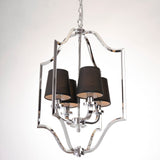 DAYTON- Glamour Ceiling Lamp, Black Shade Chrome Lantern Style Chandelier-Chandelier-Belle Fierté