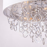 EUGENE - Glamour Ceiling Lamp, Chrome Finish White Shade Chandelier-Chandelier-Belle Fierté