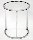 LUCINDA - Side Table, Chrome Base Mirror Top Accent Table-Bedside table-Belle Fierté