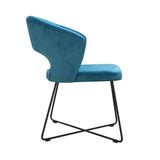 Riley - Metal Base Velvet Dining Chair-Chair-Belle Fierté