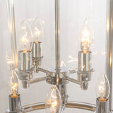 DIEGO - Glamour Ceiling Lamp, Glass Chrome Lantern Style Chandelier-Chandelier-Belle Fierté