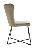 Jeffrey - Velvet Dining Chair, Metal Base Chair-Chair-Belle Fierté