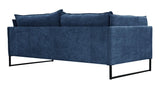 Mia - Modern Navy Blue Fabric Sofa, 3 Seater Sofa-Sofa-Belle Fierté