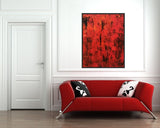 Abstract Canvas Painting, Handmade Acrylic Painting- "Red"-Wall art-Belle Fierté