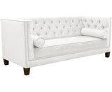 Amelia - Off-White Velvet 3 Seater Chesterfield Sofa-Sofa-Belle Fierté