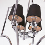 DAYTON- Glamour Ceiling Lamp, Black Shade Chrome Lantern Style Chandelier-Chandelier-Belle Fierté