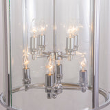 DIEGO - Glamour Ceiling Lamp, Glass Chrome Lantern Style Chandelier-Chandelier-Belle Fierté