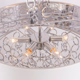 EUGENE - Glamour Ceiling Lamp, Chrome Finish White Shade Chandelier-Chandelier-Belle Fierté