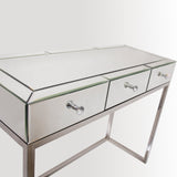 BERLIN- Luxury Mirror Glass Console Table, Chrome Base Glamour Console Table-Console table-Belle Fierté