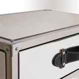DAKOTA- Luxury Mirror Glass Side Table, Chrome Base Glamour Bedside Table-Bedside table-Belle Fierté