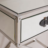PANAMA- Luxury Mirror Glass Console Table, Chrome Base Glamour Console Table-Console table-Belle Fierté