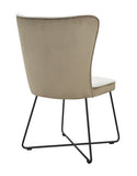 Jeffrey - Velvet Dining Chair, Metal Base Chair-Chair-Belle Fierté