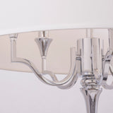 VERA - 5 Light Ceiling Lamp, White Shade Chrome Chandelier-Chandelier-Belle Fierté