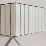 PARIS- Luxury Mirror Glass Side Table, Chrome Base Glamour Bedside Table-Bedside table-Belle Fierté