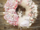 Door Wreath - Luxury Pink Christmas Home Door Decoration-Christmas Decorations-Belle Fierté
