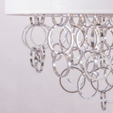 EUGENE - Glamour Ceiling Lamp, Chrome Finish White Shade Chandelier-Chandelier-Belle Fierté