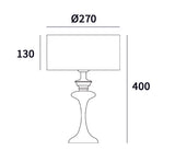 SIERRA - Glamour White and Chrome 40cm Table Lamp-Table Lamp-Belle Fierté
